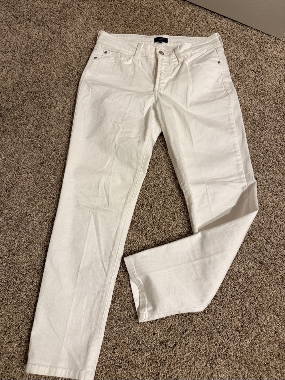 NOT YOUR DAUGHTERS JEANS-WHITE JEANS WITH STRETCH